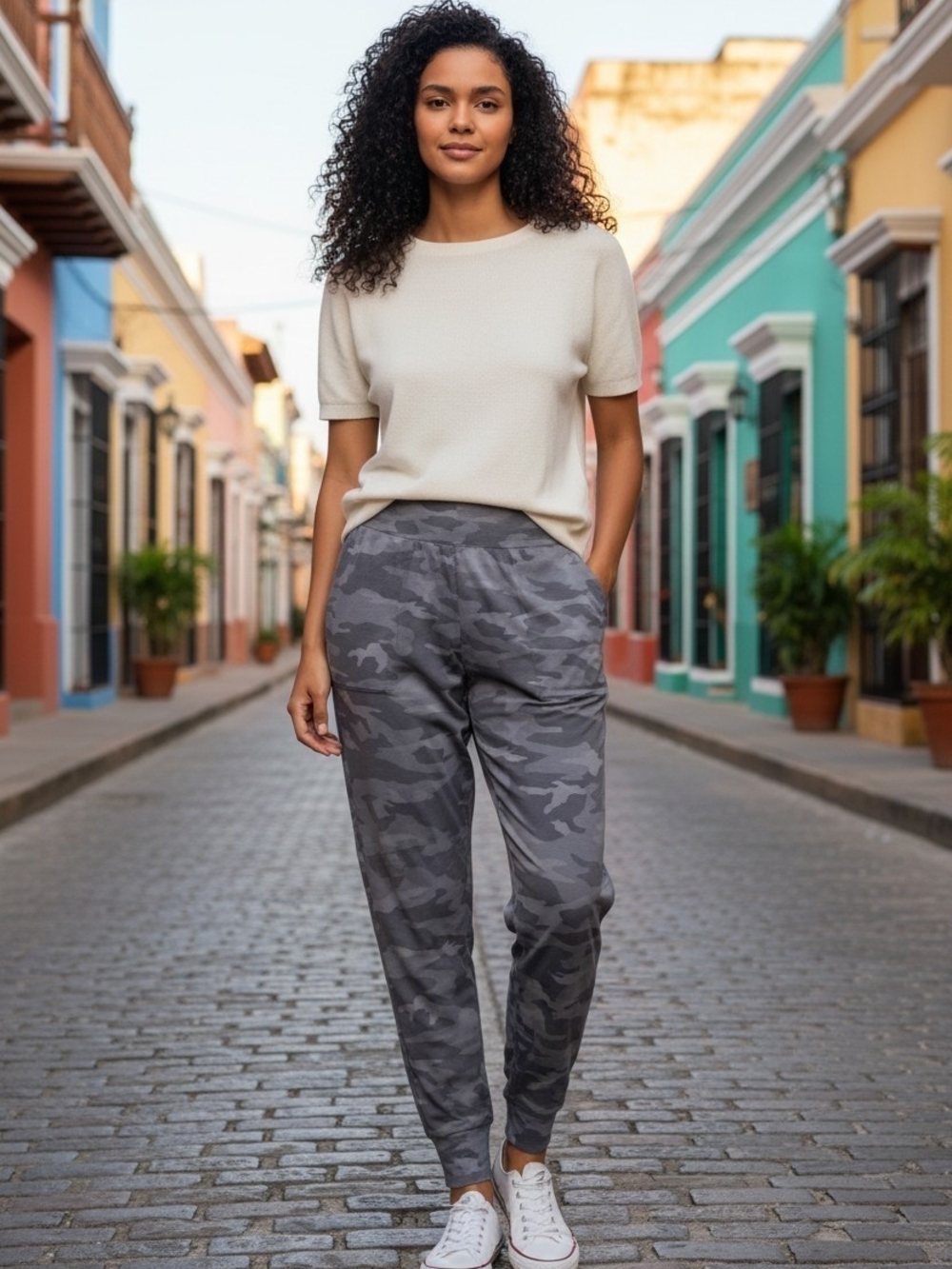 Athleta Salutation Gray Camouflage Joggers